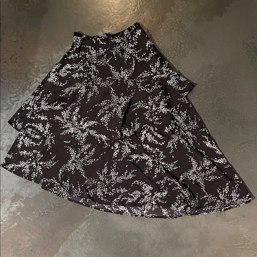 Black and White Floral Skirt